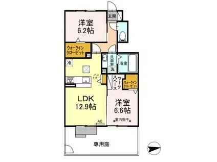 FORTUNE Ⅱ(2LDK/1階)の間取り写真