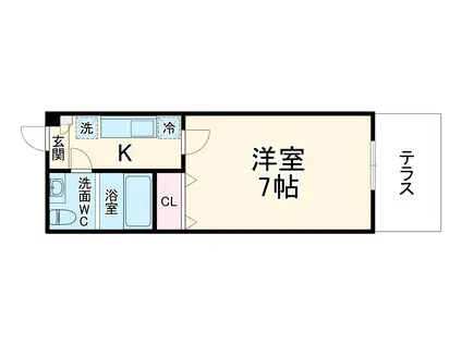 アインス幕張(1K/2階)の間取り写真