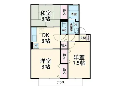 レジデンス大宮(3DK/1階)の間取り写真