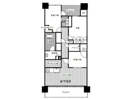 アクシア八王子ピュアマークス(3LDK/7階)の間取り写真