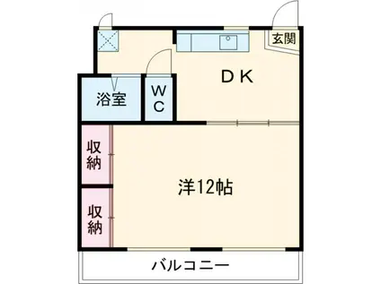 西町ハイツ(1DK/1階)の間取り写真