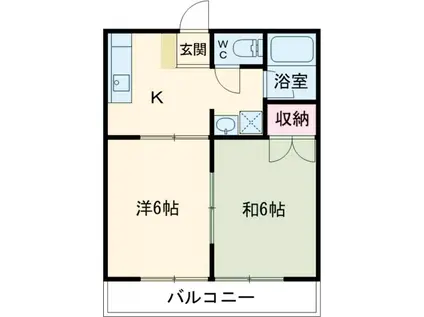 サンヒルズ(2DK/2階)の間取り写真