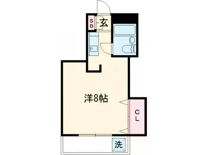 第2ヴィラ碑文谷(ワンルーム/1階)の間取り写真