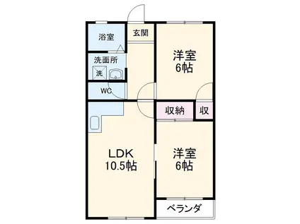 勢子ハイツ(2LDK/1階)の間取り写真