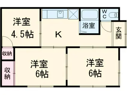 上信電鉄上信線 南高崎駅 徒歩35分 1階建 築48年(3K)の間取り写真