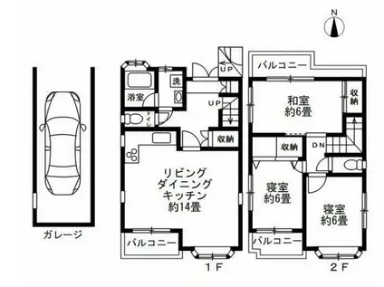 西武鉄道新宿線 下井草駅 徒歩10分 2階建 築31年(3LDK)の間取り写真