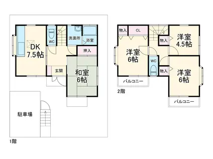 横須賀線 衣笠駅 徒歩28分 2階建 築30年(4DK)の間取り写真