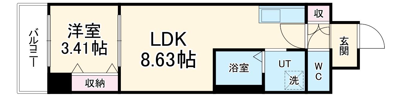 アーバンパーク新大阪(1LDK/10階)の間取り写真