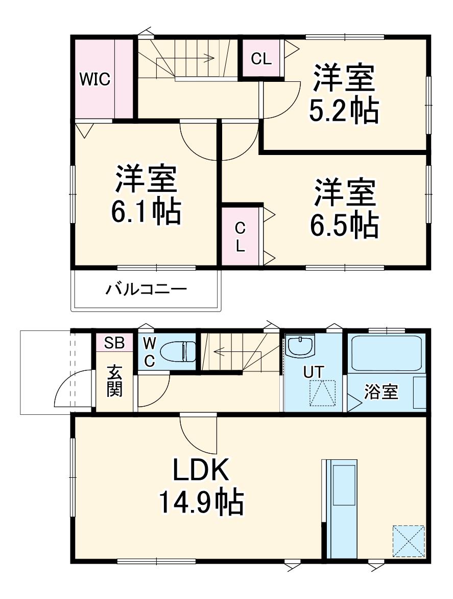 高崎線 桶川駅 徒歩28分 2階建 築1年(3LDK)の間取り写真