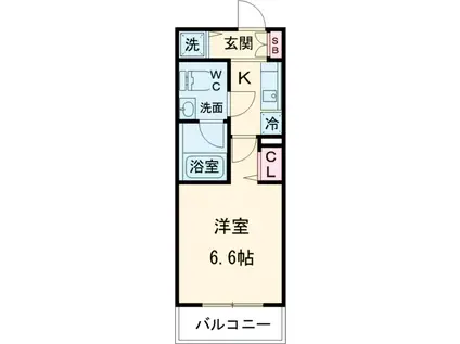 LADOUCEURお花茶屋Ⅱ(1K/4階)の間取り写真