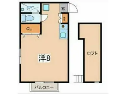ユイット中町Ⅱ(ワンルーム/2階)の間取り写真