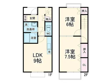 Apricot House A・B(2DK)の間取り写真