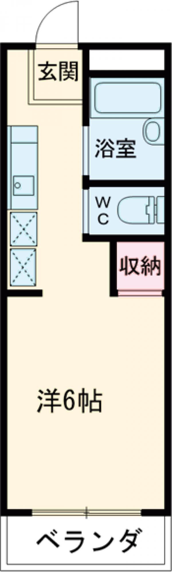 ハイムサンフラワー(ワンルーム/2階)の間取り写真