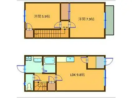 光の森TERRACEA(2LDK/1階)の間取り写真