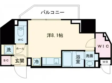 レジディア笹塚Ⅲ(ワンルーム/6階)の間取り写真