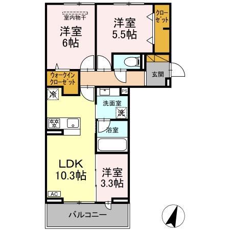 リシェスみのり台 A棟(3LDK/2階)の間取り写真