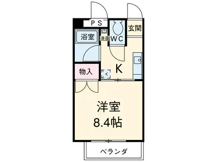グラン ルミエール(1K/8階)の間取り写真