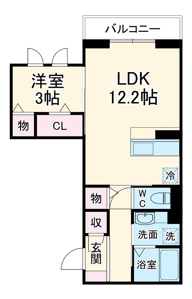 D-SERENO新倉 Ⅰ(1LDK/3階)の間取り写真
