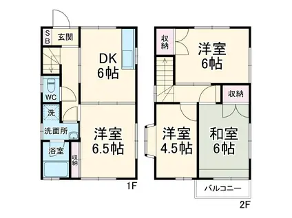 南武線 武蔵新城駅 徒歩23分 2階建 築43年(4DK)の間取り写真