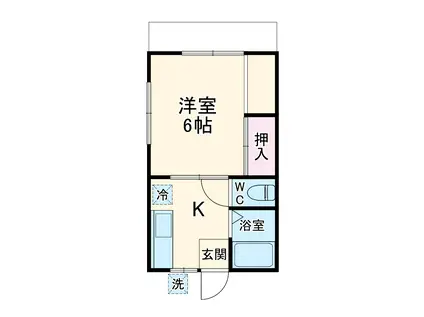 ハイツ松清Ⅲ(1K/2階)の間取り写真