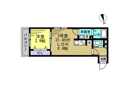 A'S CREST(1LDK/1階)の間取り写真