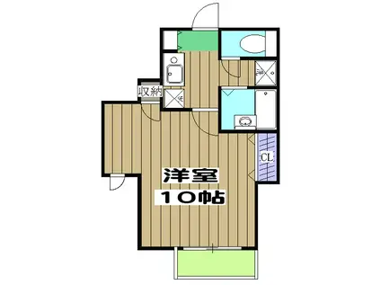 メゾンカルム(1K/4階)の間取り写真