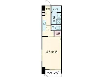 CASA COLINA(1K/4階)の間取り写真