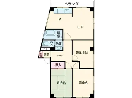第二山本ビル(3LDK/3階)の間取り写真