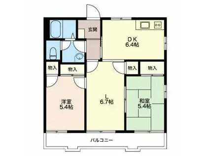 SSコーポ PAVO(2LDK/2階)の間取り写真