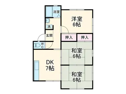 コーポワタナベⅠ(3DK/2階)の間取り写真