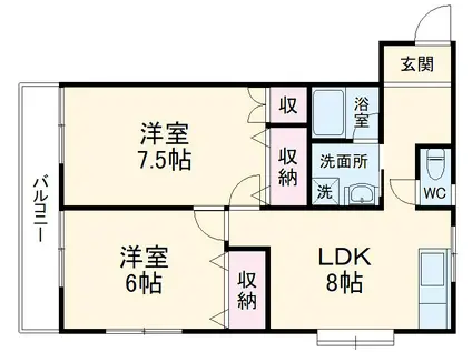 ソワサントUTR I(2DK/3階)の間取り写真