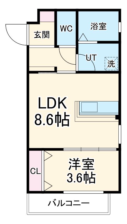 LEGIOIE新瀬戸駅(1LDK/3階)の間取り写真