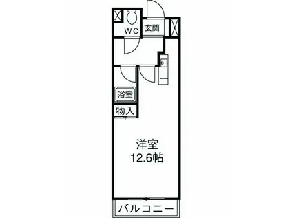 FOGLIA(1K/8階)の間取り写真