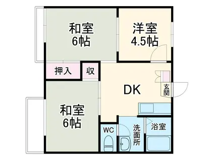 アスナロハイツ(3DK/1階)の間取り写真