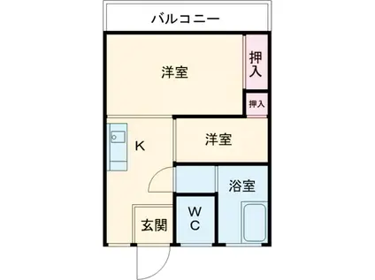 戸塚アパート(2K/2階)の間取り写真