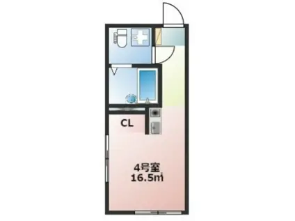 BACE岸谷(1K/1階)の間取り写真