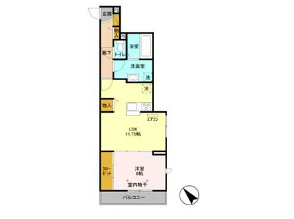 オリーブ津田沼(1LDK/2階)の間取り写真