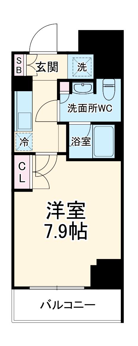 GENOVIA平塚Ⅲ(1K/11階)の間取り写真