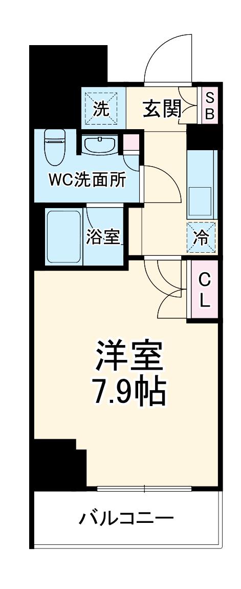 GENOVIA平塚Ⅲ(1K/11階)の間取り写真