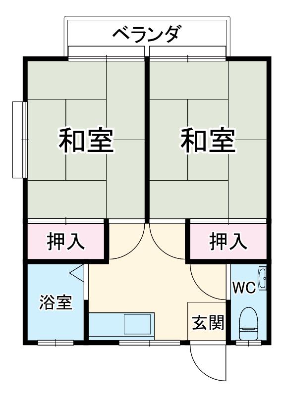 ハイツ相武(2DK/2階)の間取り写真