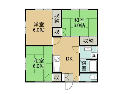 メゾン戸頭1号棟(3DK/1階)の間取り写真