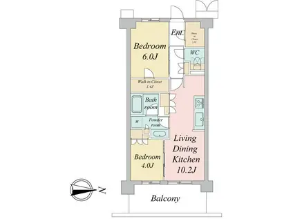 トラープランド蒼麗館(2LDK/5階)の間取り写真