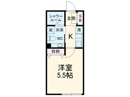 ラハイナ井土ヶ谷(1K/1階)の間取り写真