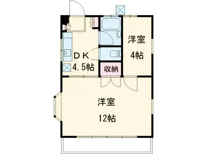 エスポアール(2K/3階)の間取り写真