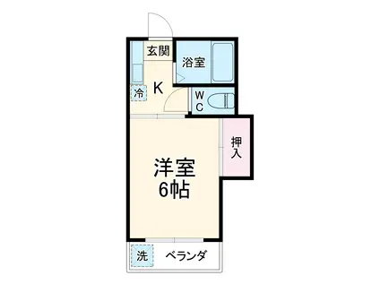 チェリーハイツ(1K/2階)の間取り写真