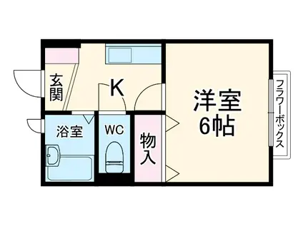 リッツ白梅A棟(1K/1階)の間取り写真