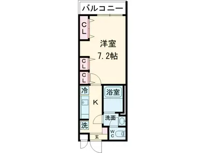 リブリ・エルカーサ亀有(1K/1階)の間取り写真