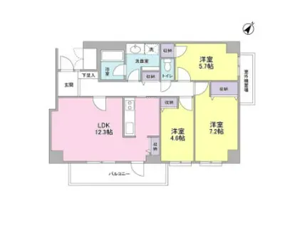 豊田ハウス(3LDK/1階)の間取り写真