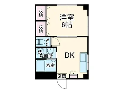 BH根岸(1DK/1階)の間取り写真