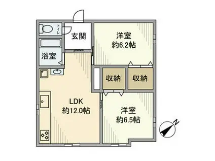 西馬マンション(2LDK/2階)の間取り写真